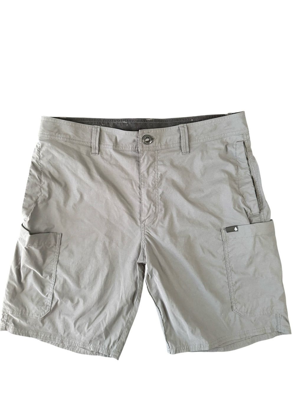 Volcom Men's Light Gray Cargo Shorts Performance 34